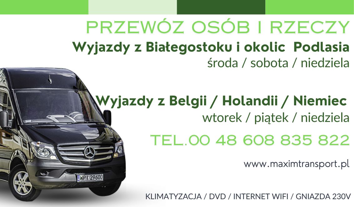 Bus z Belgii Holandii do Polski - podlaskie 